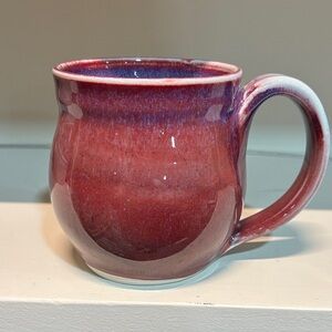 Raspberry Red and Purple Porcelain Ceramic Mug